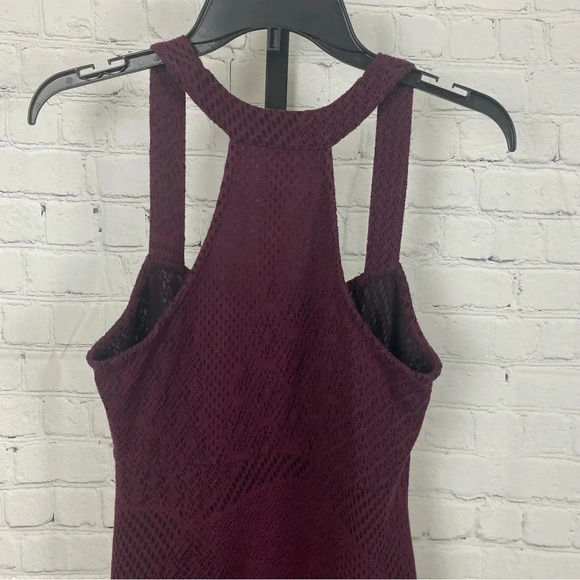 Free People Maroon Knit Mini Dress Size Small - Picture 4 of 6